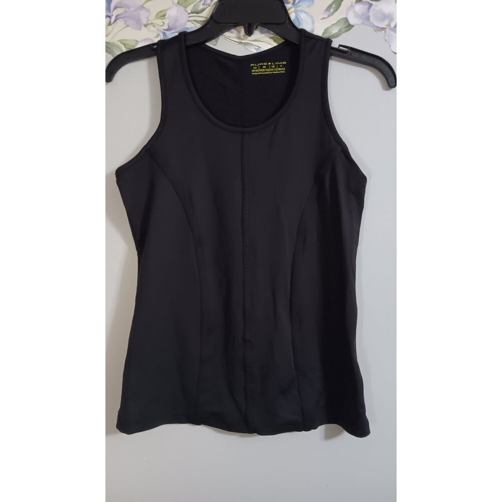 Pure Lime Medium 10/12 Black Active Athleisure Gym Training Tank Top